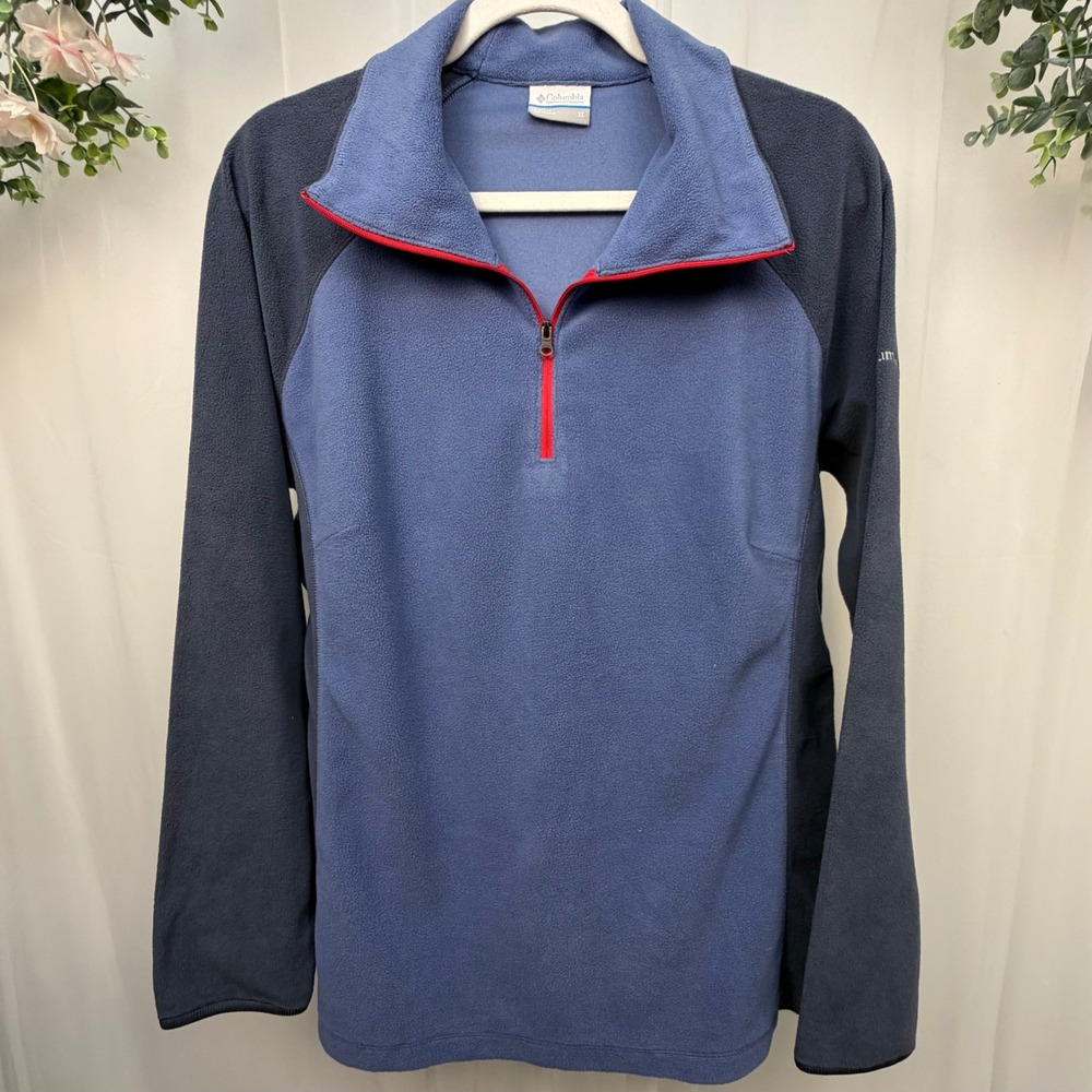 Columbia Fleece Pullover Kids XL Blue Quarter Zip Mock Neck Activewear RN69724